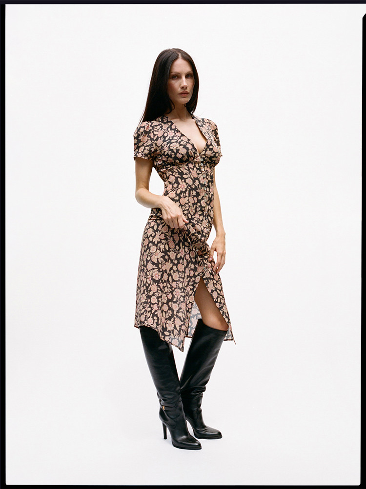 Brown / Black / Red Realisation Par The Monica Dress | US-357468ECN