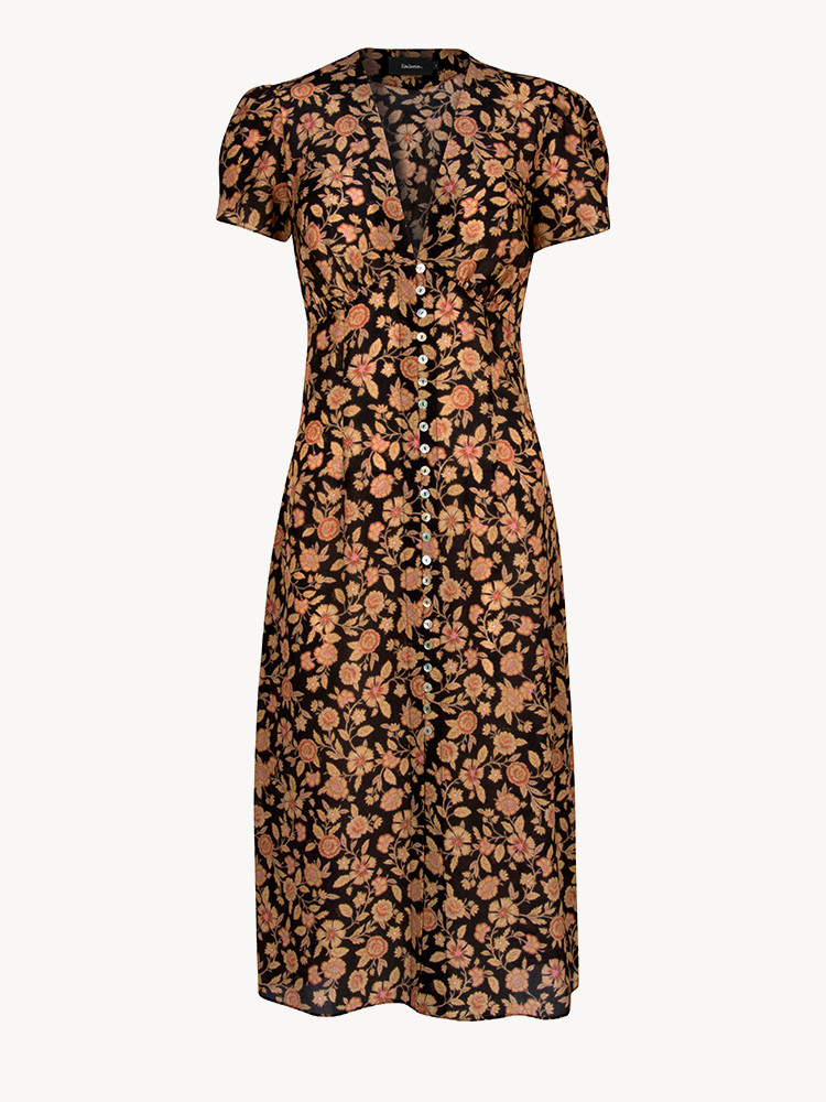 Brown / Black / Red Realisation Par The Monica Dress | US-357468ECN