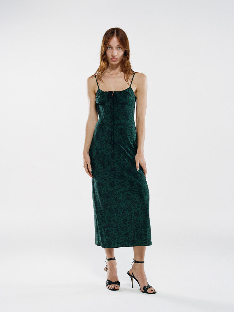 Green / Black Realisation Par The Alba Dress | US-098251PDG