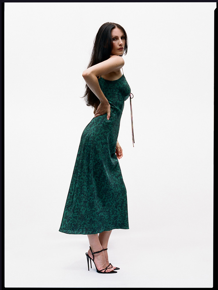 Green / Black Realisation Par The Alba Dress | US-098251PDG