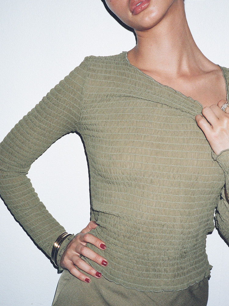 Khaki Realisation Par The Chloë Top | US-425368NYR