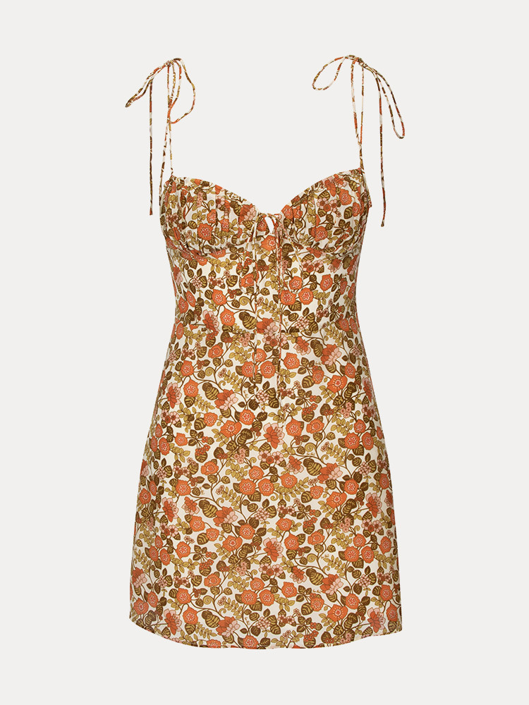 White / Olive / Orange Realisation Par The Devon Dress | US-841279POT