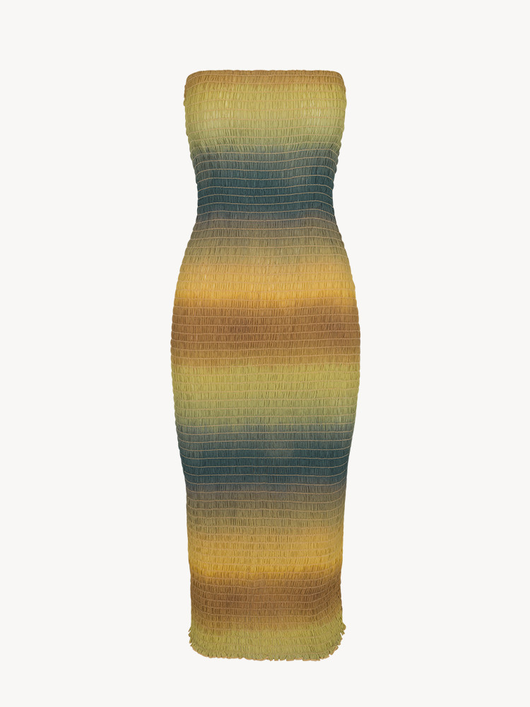 Yellow / Brown / Indigo Realisation Par The Jade Dress | US-510826CUM